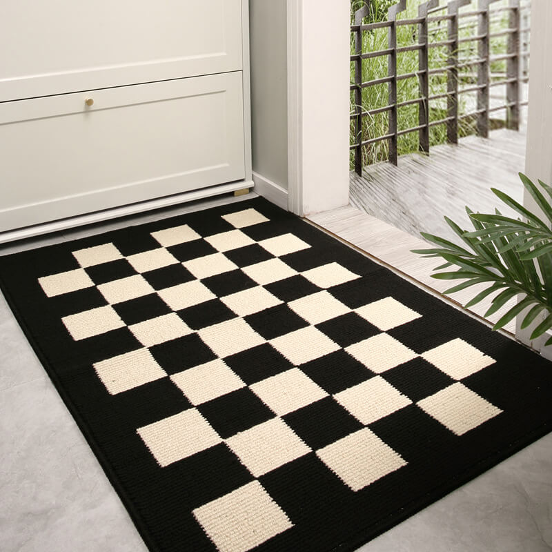 Alfombrilla de puerta no deslizante moderna a cuadros para perros fiscal para perros
