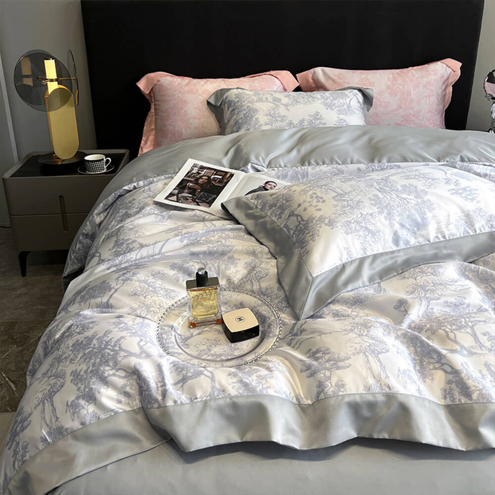 Reta de cama de verano de verano con estampado floral nórdico