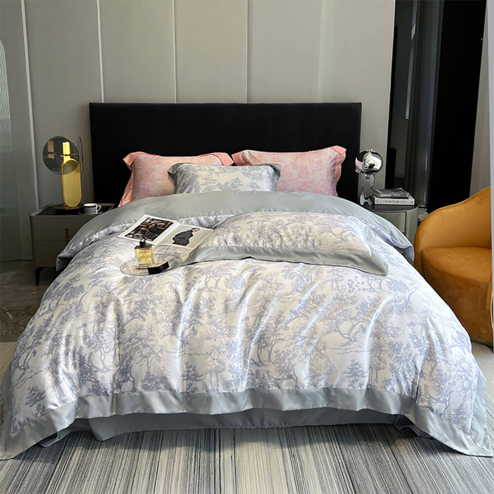 Reta de cama de verano de verano con estampado floral nórdico