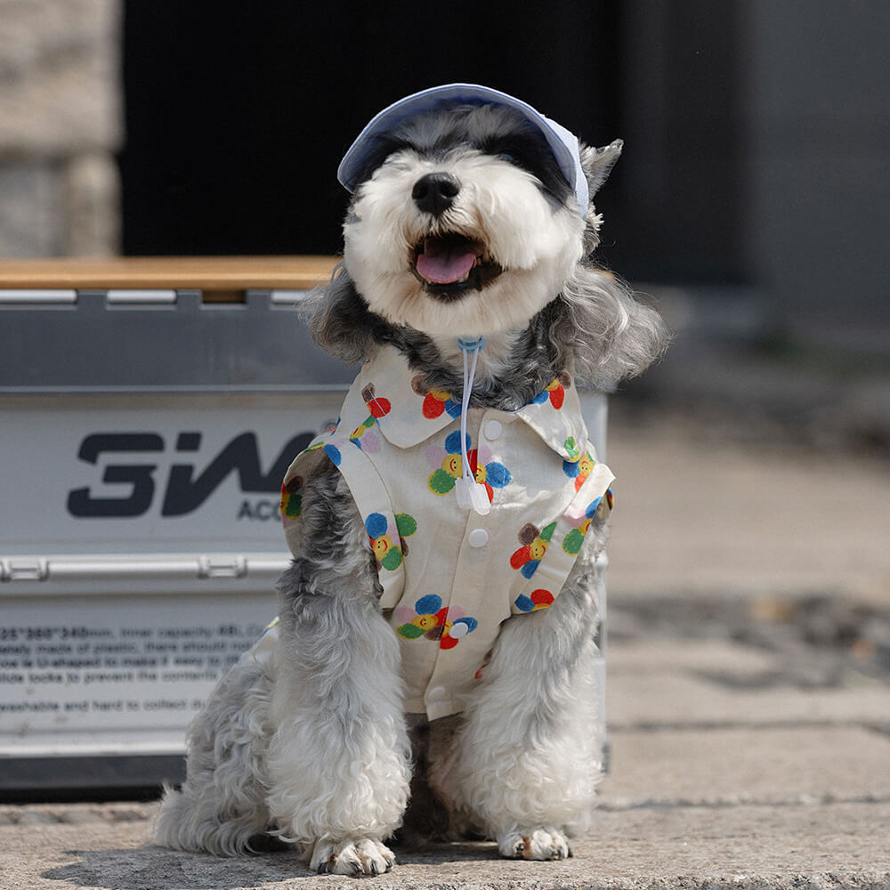 Stylish Printed Cotton Button-Up Dog Shirts
