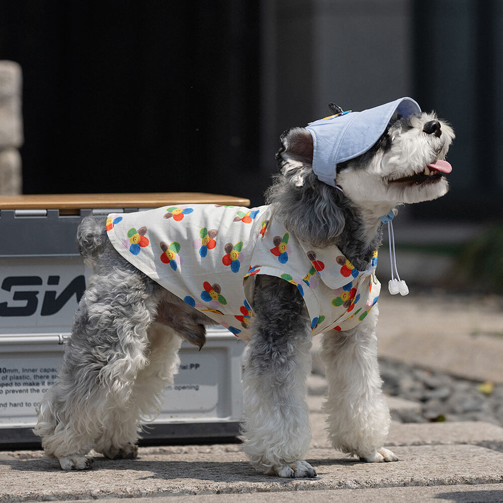 Stylish Printed Cotton Button-Up Dog Shirts