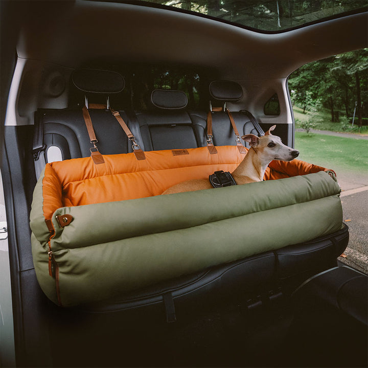 Großes Deluxe-Autositz-Sitzerhöhungsbett für Hunde aus Kunstleder – Urban Voyager