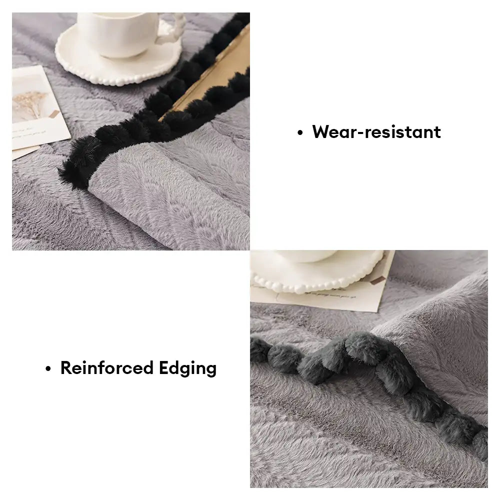 Lazy Chic Plush Winter Sofa Protector Skin-Friendly Couch Cover