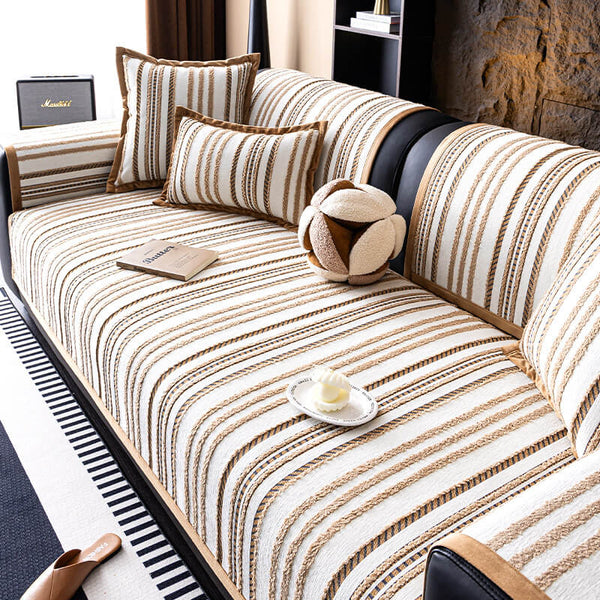CHENILLE DE LUXURA Cubierta de sofá de protección para el sofá y sin deslizamiento de chenille