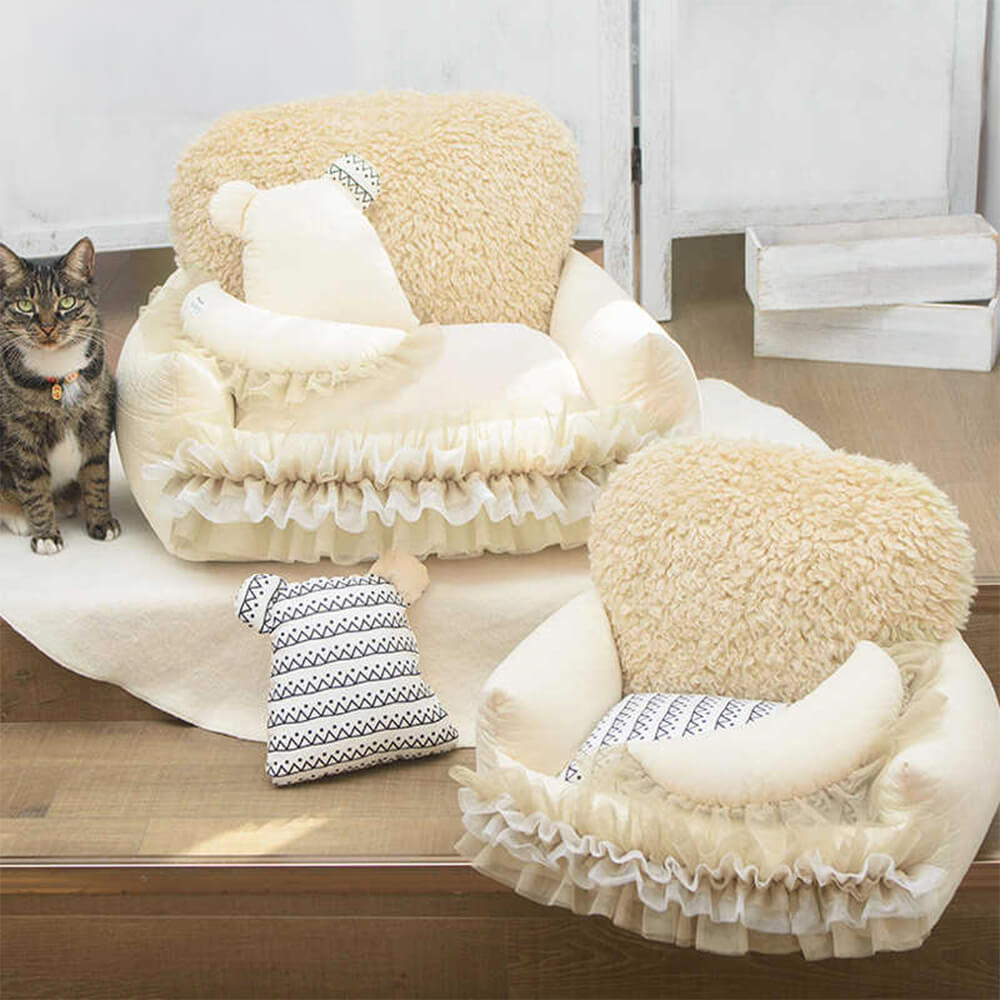 Cama para perros ultra calmante de cordero suave y suave