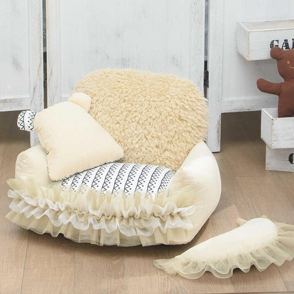 Cama para perros ultra calmante de cordero suave y suave