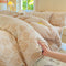 Rose Series Carved Milk Velvet Comfort Soft Bed Sheet Set
