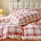 Ensemble de draps en peluche douce à carreaux moelleux et tendance