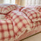 Ensemble de draps en peluche douce à carreaux moelleux et tendance