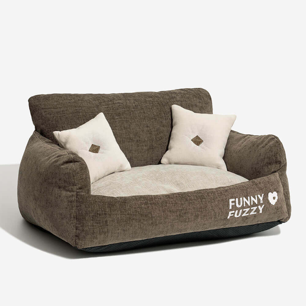 Schlafsofa für Hunde und Katzen im Vintage-Stil aus Chenille-Stoff