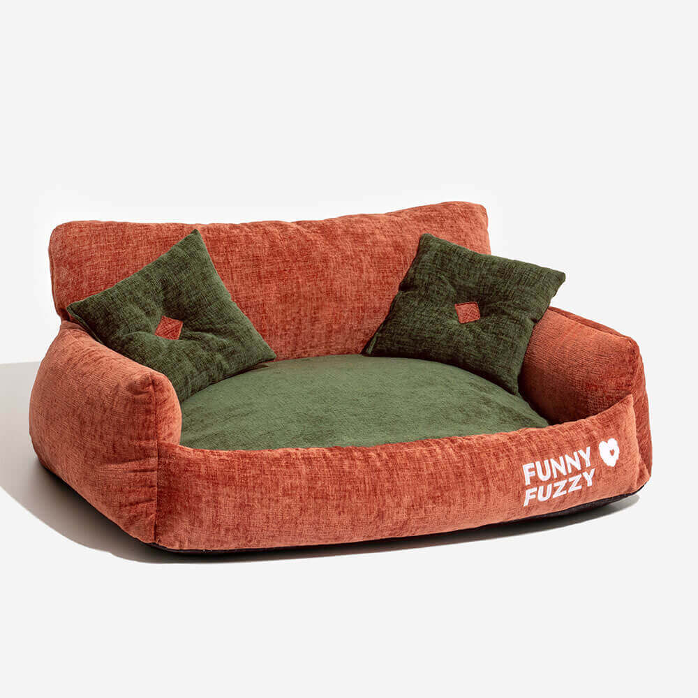 Schlafsofa für Hunde und Katzen im Vintage-Stil aus Chenille-Stoff