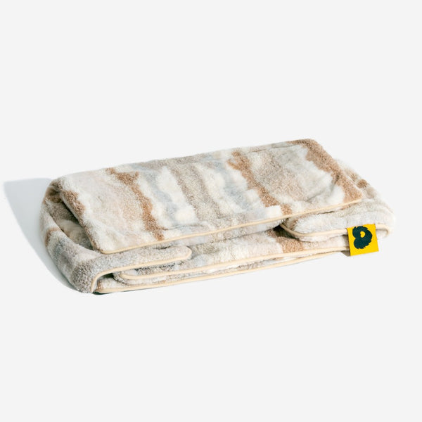 Tapa de la cama - Camino de doble capa de cordero a rayas de rayas de moda