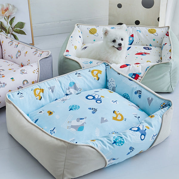 Cartoon Bold de cuello suave Cama para perros