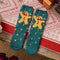 Weihnachts-Weihnachtsmann-Strickschal, passende Socken für Haustier und Besitzer