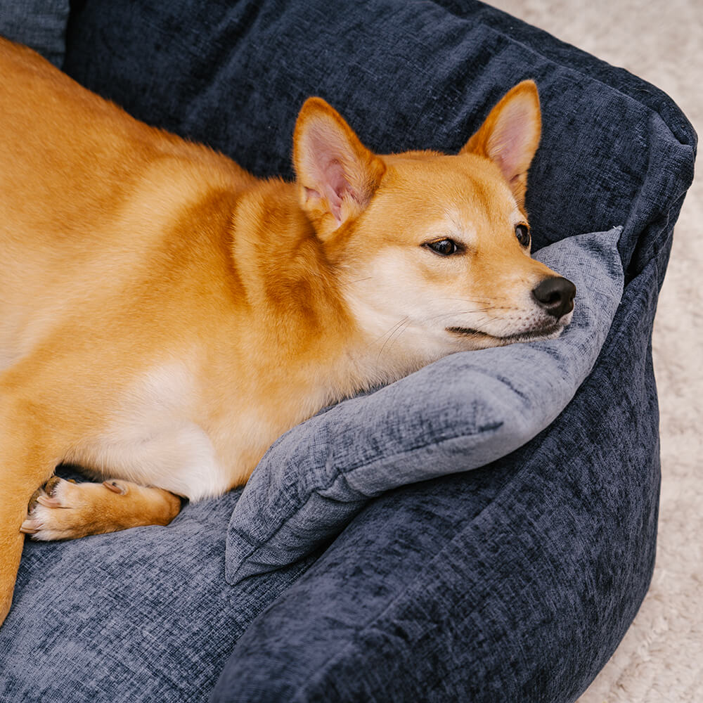 Schlafsofa für Hunde und Katzen im Vintage-Stil aus Chenille-Stoff