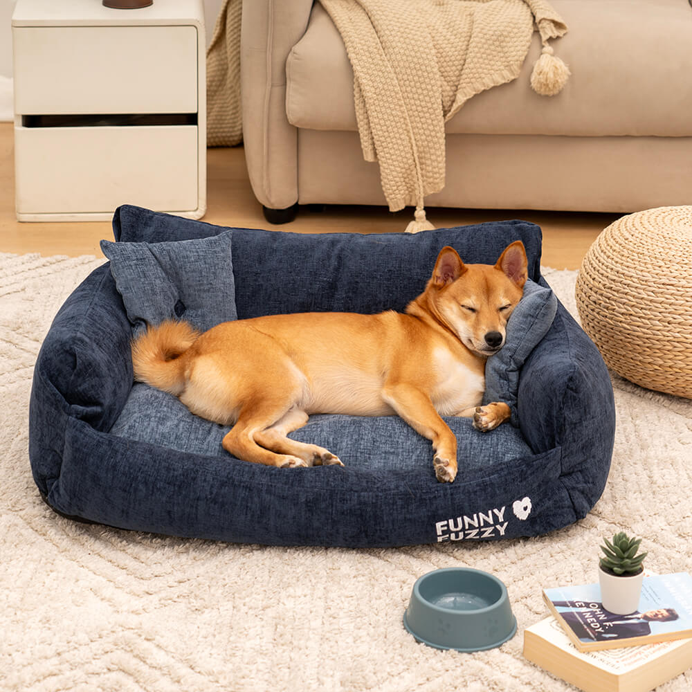 Schlafsofa für Hunde und Katzen im Vintage-Stil aus Chenille-Stoff
