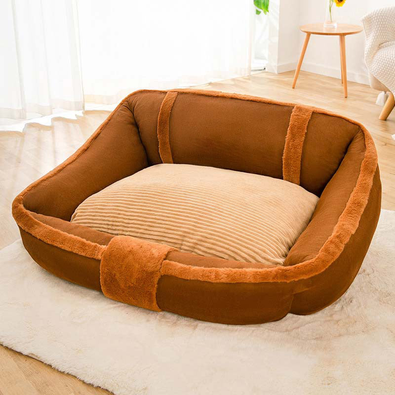 Cama de perro de sofá de gran y acogedora y acogedora