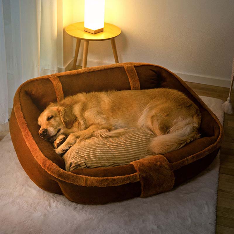 Cama de perro de sofá de gran y acogedora y acogedora