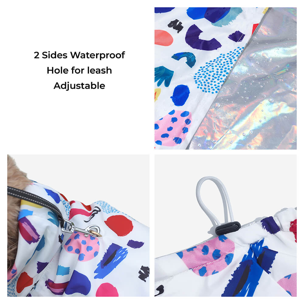 Patilla de lluvia para perros impermeable reversible - Graffiti e iridescente