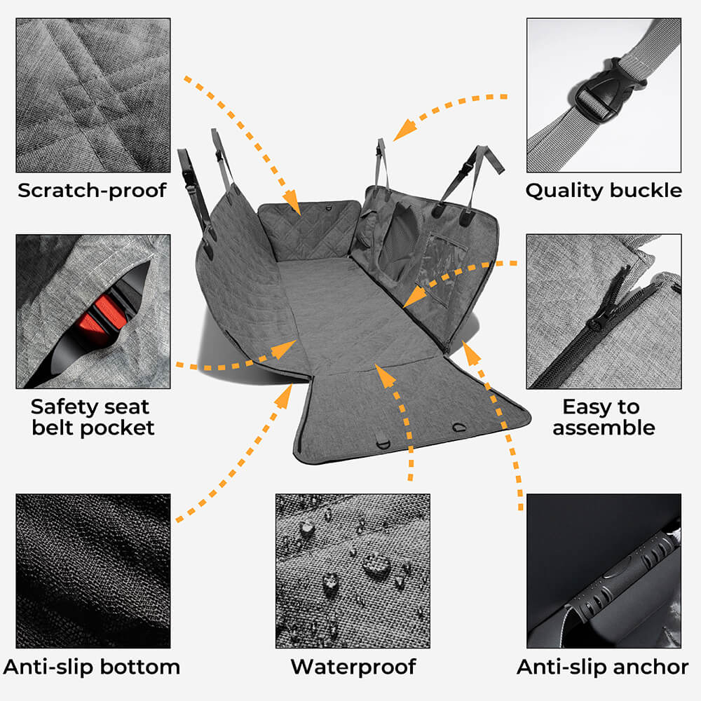 Tela catiónica oxford tela impermeable cubierta de asiento para perros resistente a los rayadores