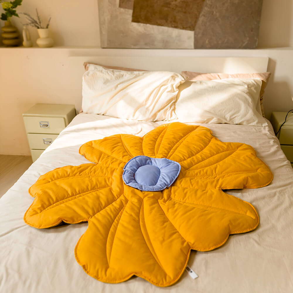 Couverture de chien de tapis humain de forme de fleur très grande